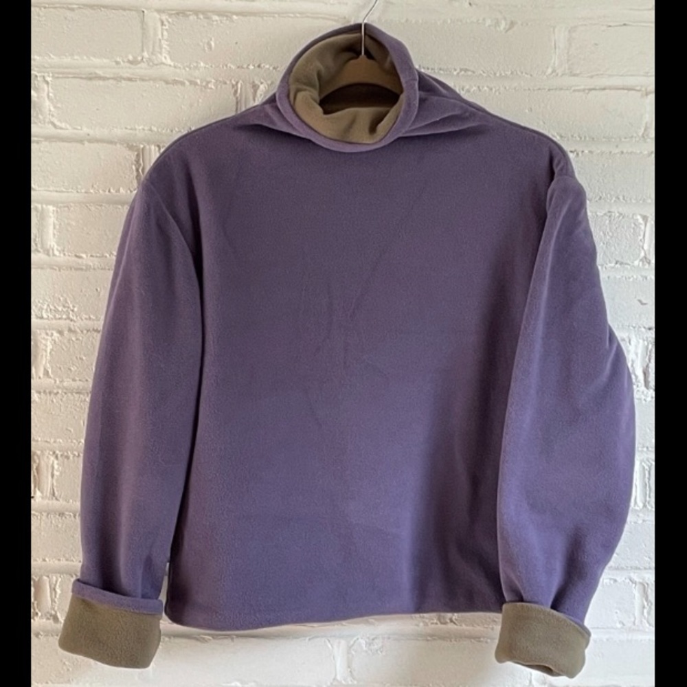 Fjäll Reversible Pullover Fleece, Purple and Green